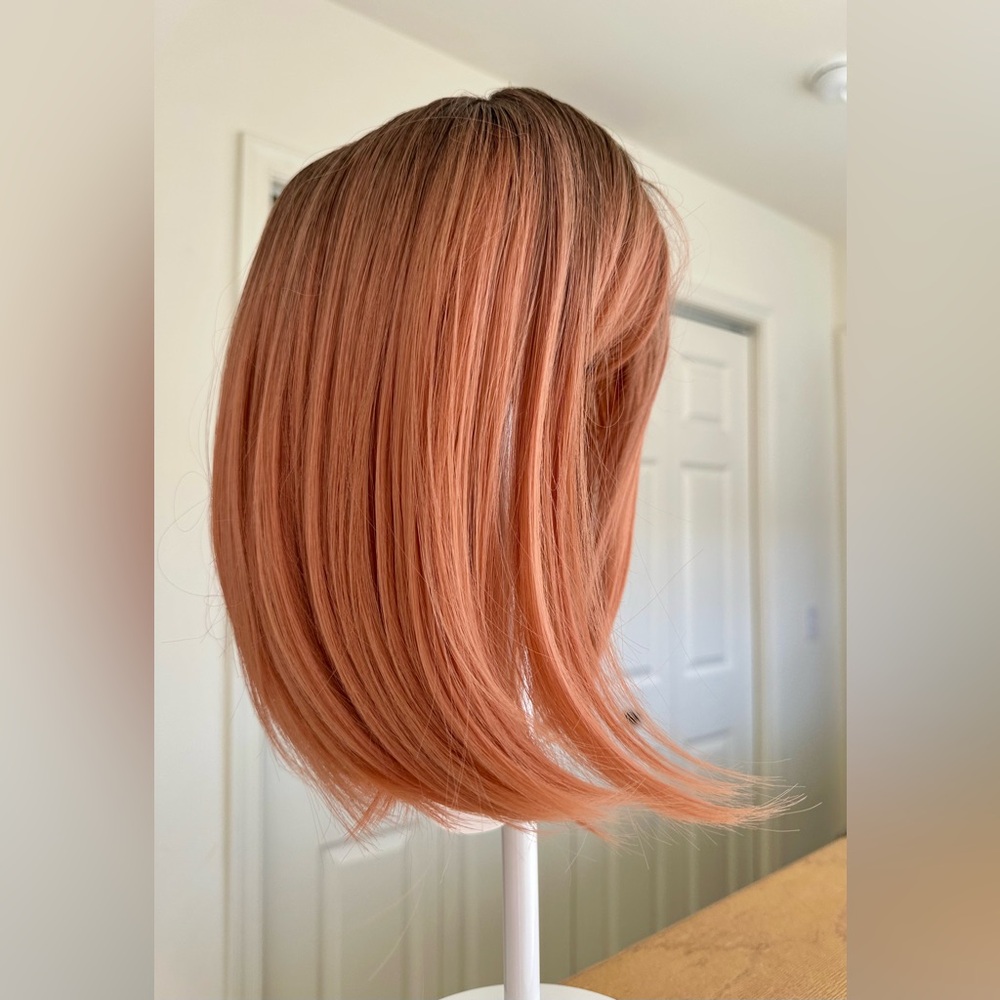 NWT SHEIN Long Bob Lob Ombré Brown Peach Strawberry Blonde Pink Wig Straight Wig